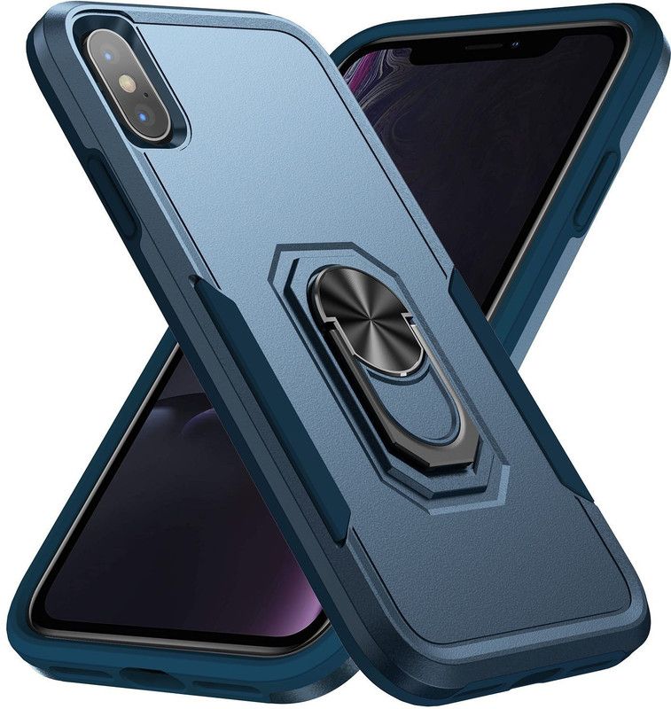 Pure Color Back Cover for Apple iPhone XS / iPhone X (5.8 Inch)  (Blue, Dual Protection, Pack of: 1)