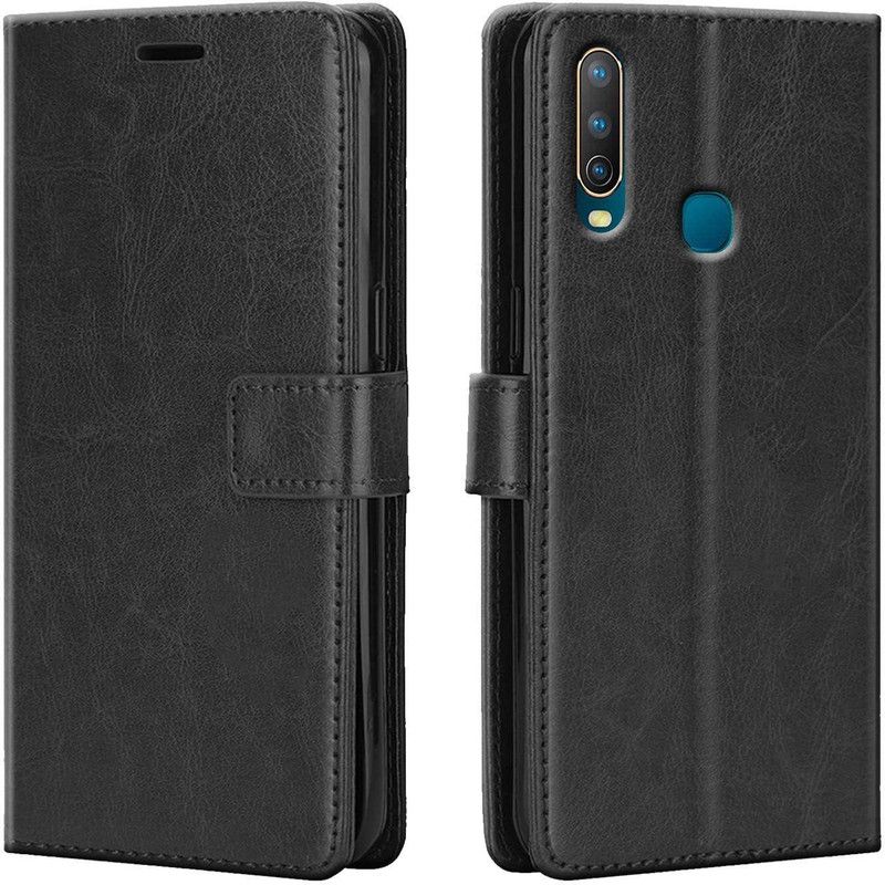 Trifty Flip Cover for Vintage Vivo U20 Black  (Black, Cases with Holder, Pack of: 1)