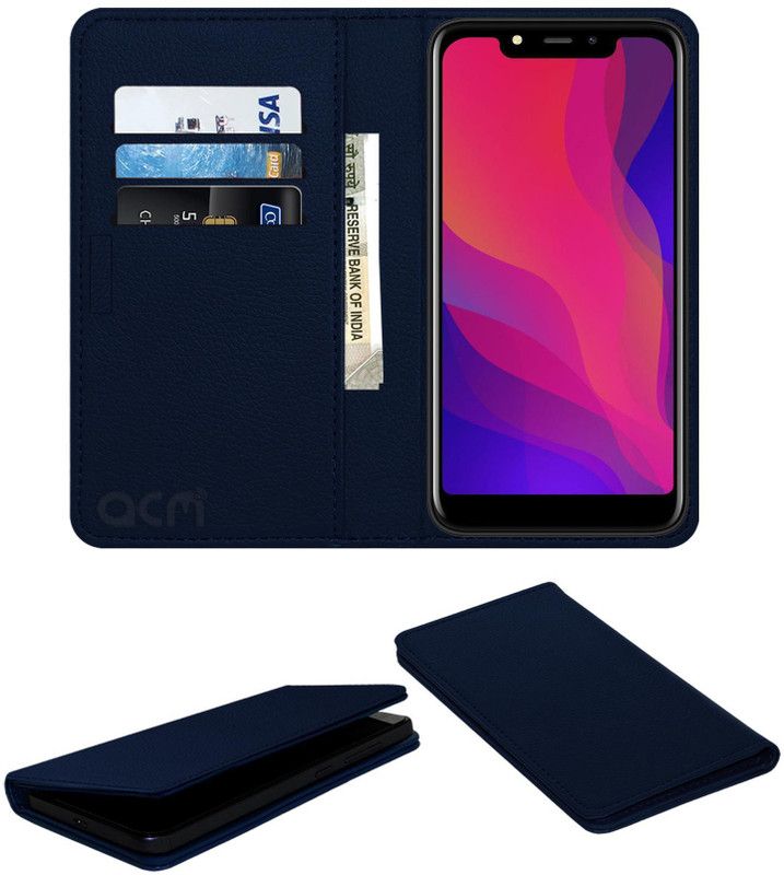 ACM Flip Cover for Micromax Ione  (Blue, Cases with Holder, Pack of: 1)