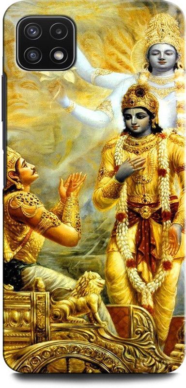 GRAFIQE Back Cover for SAMSUNG Galaxy A22 5G ARJUN, KRISHNA, GOD, MAHABHARAT  (Multicolor, Shock Proof, Pack of: 1)