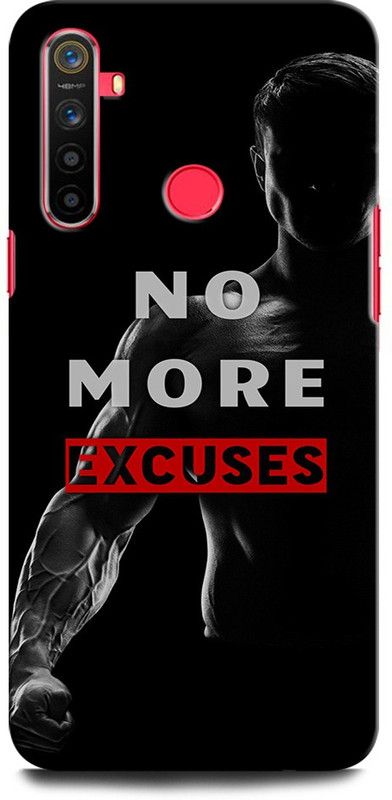 GRAFIQE Back Cover for Realme 5 Pro GYM, NO MORE EXCUSES, GYM LOVER, BODYBUILDING  (Multicolor, Shock Proof, Pack of: 1)