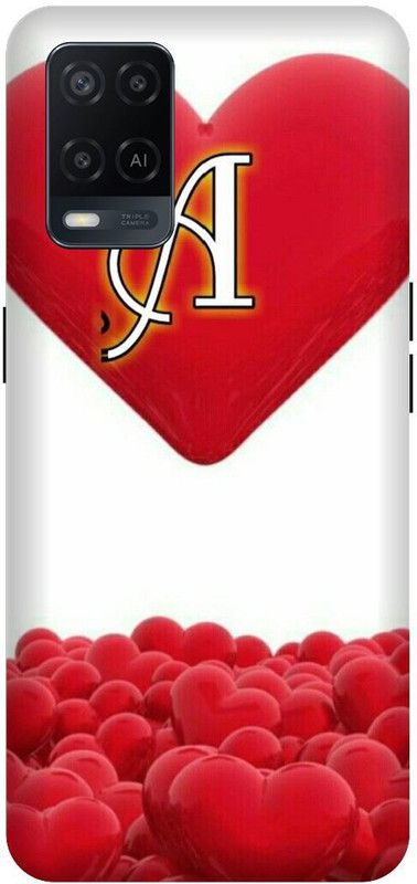 VS PRINT LINK Back Cover for OPPO A54 \ CPH2239 \ A letter,A name A word , Printed Back Cover  (Red, Hard Case, Pack of: 1)