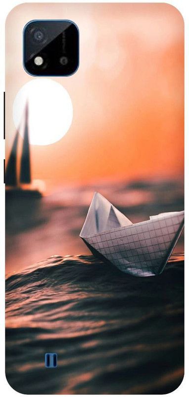 Bluvver Back Cover for Realme C20,RMX3061, Printed Paper Boat Sunset Back Cover  (Multicolor, Hard Case, Pack of: 1)