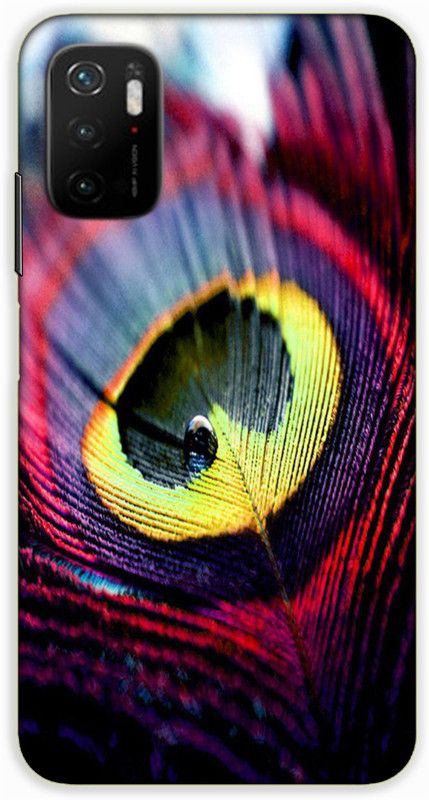 iprinto Back Cover for POCO M3 Pro, POCO M3 Pro 5G peacock feather Back Cover  (Multicolor, Hard Case, Pack of: 1)