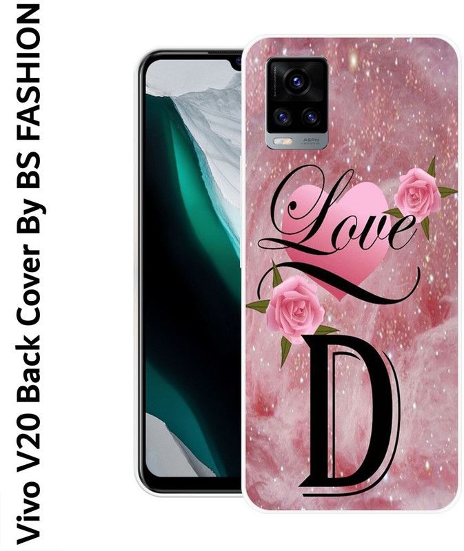 BSRAJ Back Cover for Vivo V20  (Pink, Black, Silicon)