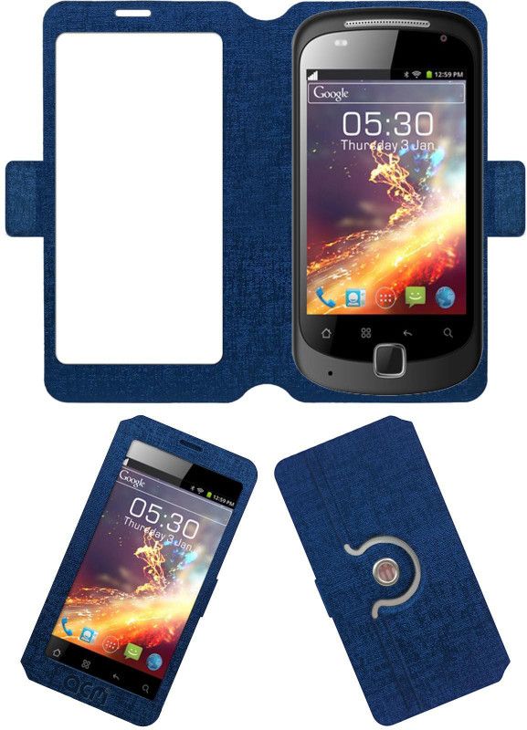 ACM Flip Cover for Celkon A67  (Blue, Cases with Holder, Pack of: 1)