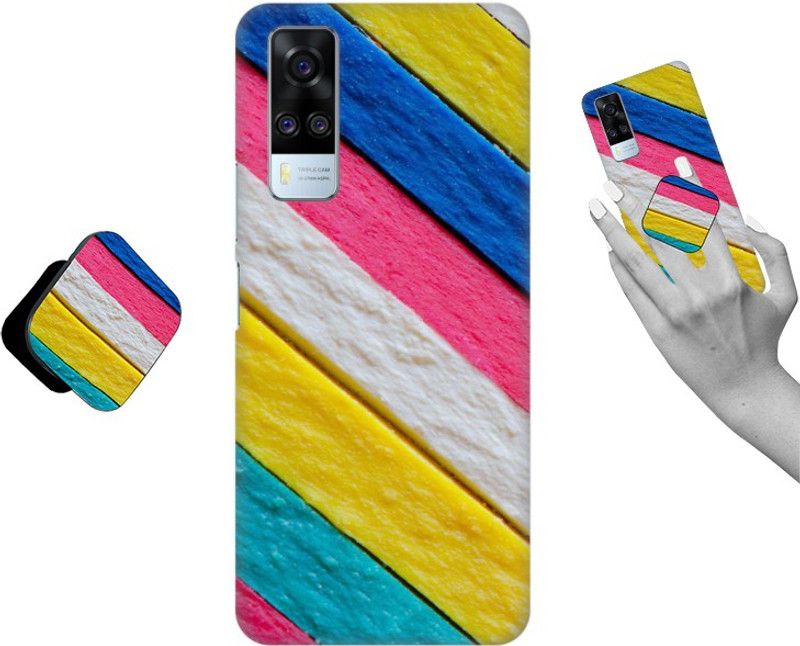 COBIERTAS Back Cover for Vivo Y51A, VIVO Y51  (Multicolor, Cases with Holder, Pack of: 2)