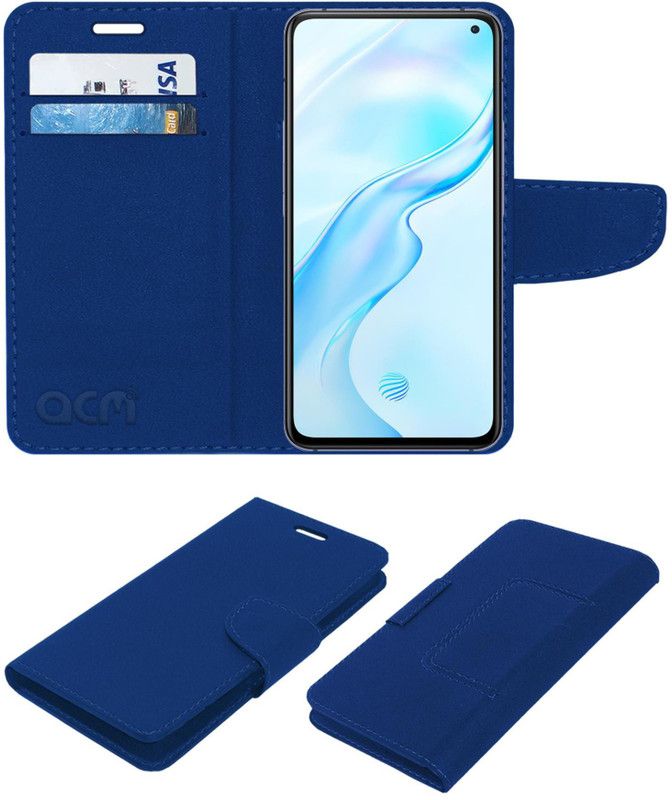 ACM Flip Cover for Vivo X30  (Blue, Cases with Holder, Pack of: 1)