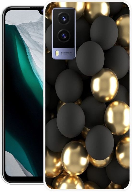 vaidik Back Cover for Vivo V21e 5G  (Black, Gold, Dual Protection, Silicon, Pack of: 1)