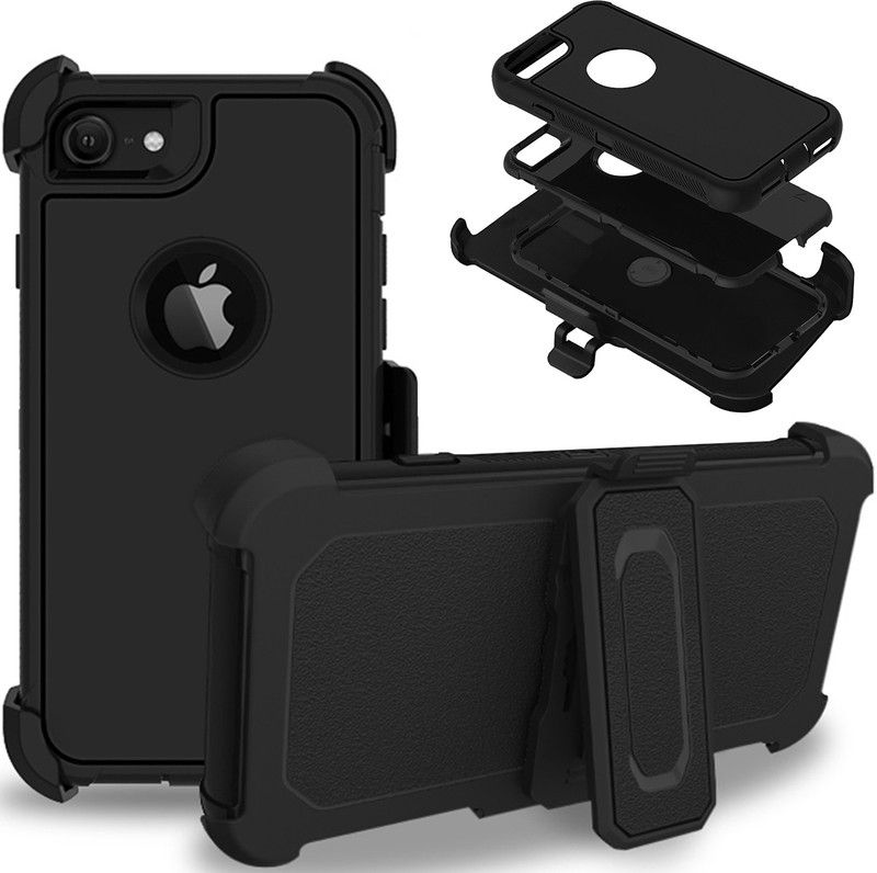 DuraSafe Cases Back Cover for Apple iPhone 7  (Black, Rugged Armor, Silicon, Pack of: 1)