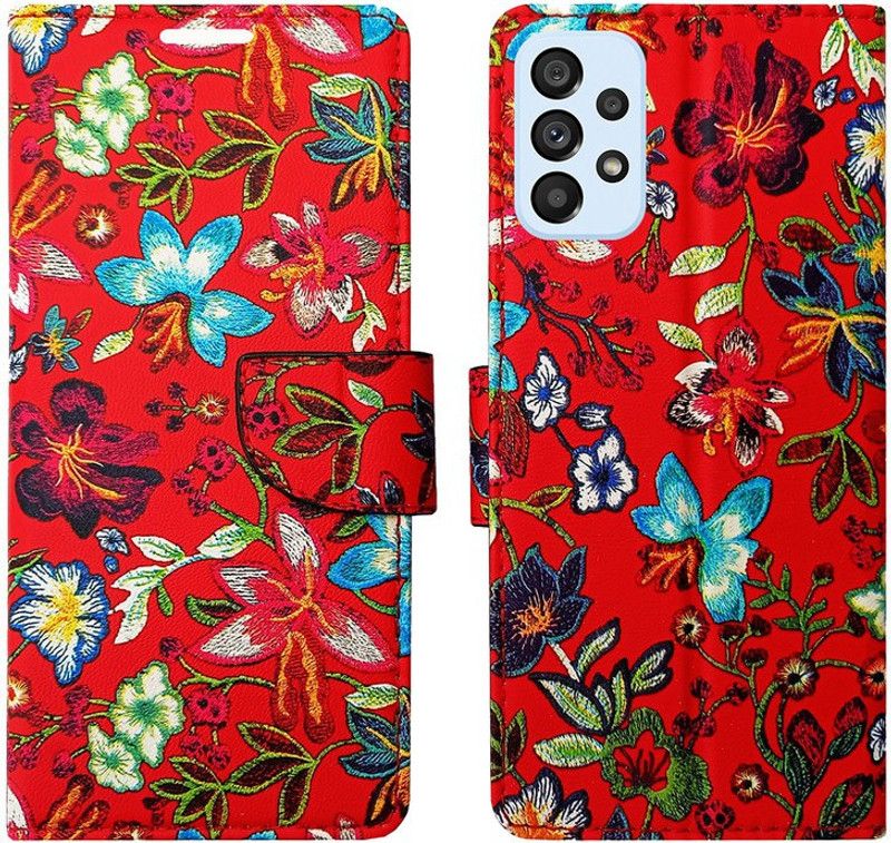 AD Enterprises Flip Cover for Samsung Galaxy A73 5G  (Red, Magnetic Case, Pack of: 1)