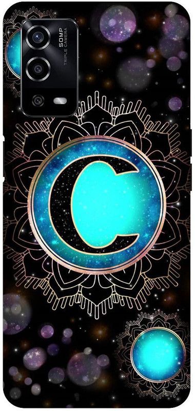 UMPRINT Back Cover for Oppo A55/CPH2325, C C latter Alphabet Printed Back Cover  (Multicolor, Hard Case, Pack of: 1)