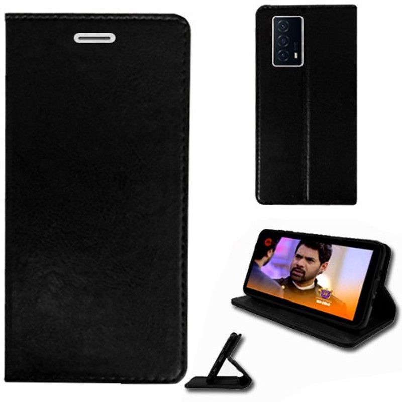 Realgo Flip Cover for iQOO 7 5G  (Black, Pack of: 1)