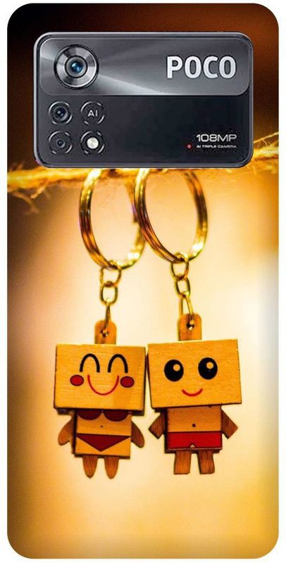 play fast Back Cover for POCO X4 Pro 5G, KEY, CHAIN, COUPLE, LOVE  (Gold, Hard Case, Pack of: 1)