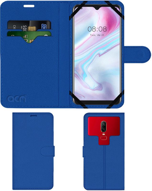 ACM Flip Cover for Blackzone Eluga 4G  (Blue, Cases with Holder, Pack of: 1)