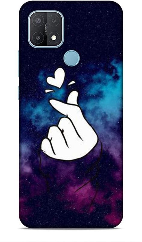 SmashItUp Back Cover for Oppo A15 Finger / Love / Blue  (Multicolor, Hard Case)