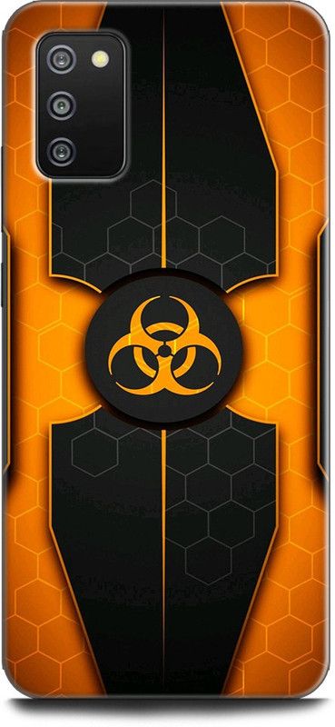 INDICRAFT Back Cover for SAMSUNG Galaxy F02s  (Black, Orange, Dual Protection, Pack of: 1)