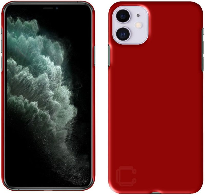 CASE CREATION Back Cover for Apple iPhone 11 2019 Case Matte Rubberised Finish Hard Back Cover 360 Protection  (Red, Grip Case, Pack of: 1)