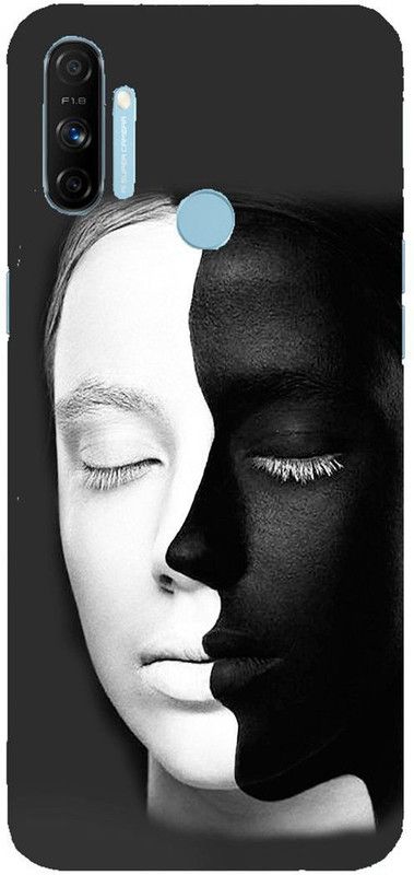 Pop Case Back Cover for Realme Narzo 20A, Realme Narzo 10A   (Black, White, Hard Case, Pack of: 1)