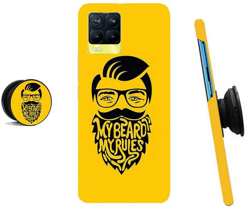 MY SWAG Back Cover for Realme 8  (Black, Yellow)