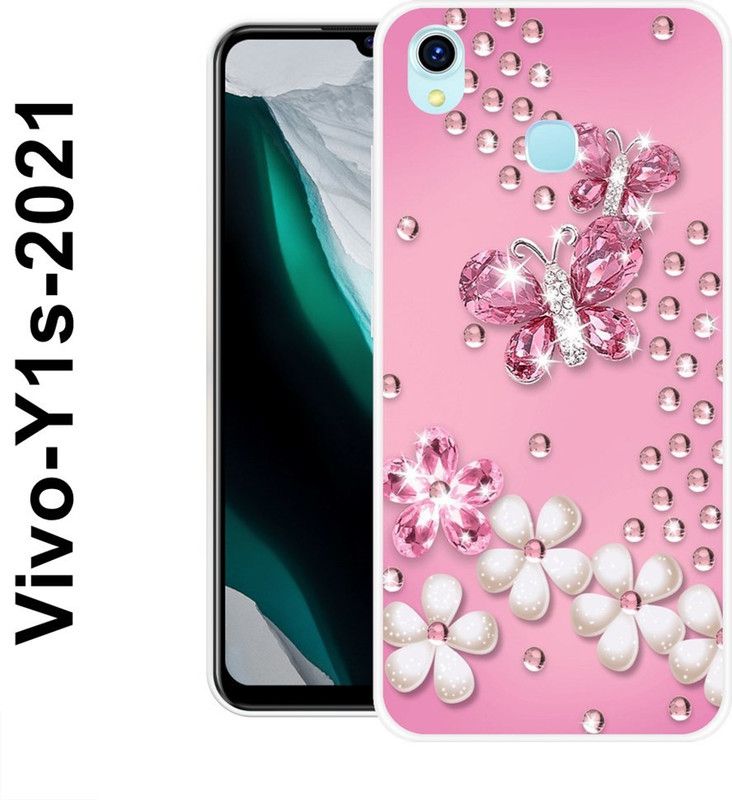 redfly Back Cover for Vivo Y1s 2021  (Pink, Silicon)