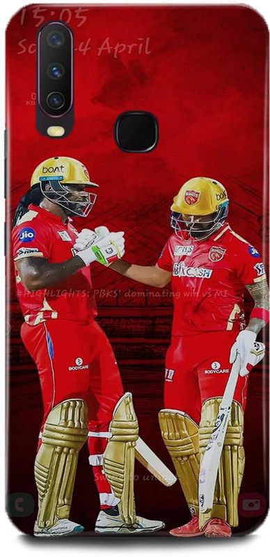 DIKRO Back Cover for VIVO U10, 1916, CHRIS, GAYLE, LOKESH, KL, RAHUL, KINGS, 11, PUNJAB  (Multicolor, Hard Case, Pack of: 1)