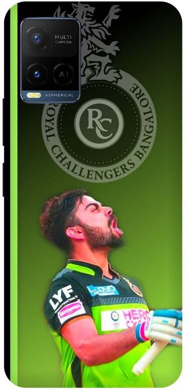DIKRO Back Cover for vivo Y33T, V2146, VIRAT, KOHLI, INDIAN, PLAYER, RCB  (Green, Hard Case, Pack of: 1)