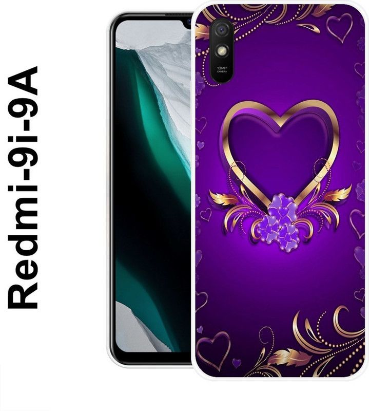 REALKING Back Cover for Redmi 9i  (Purple, Gold, Grip Case, Silicon)