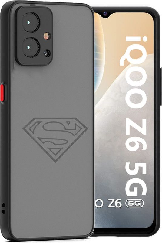 Asmantic Back Cover for iQOO Z6 5G  (Black)