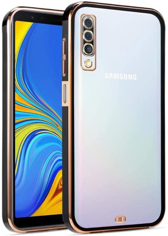 ELEF Back Cover for Samsung Galaxy A7 2018 Electroplating Transparent Chrome Soft Silicon Case  (Black, Flexible, Silicon, Pack of: 1)