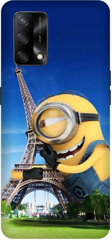 SAVETREE Back Cover for Oppo F19, CPH2219, Oppo F19s, CPH2223, minions, bolt eyes, yellow, I Feel Tower  (Multicolor, 3D Case, Pack of: 1)