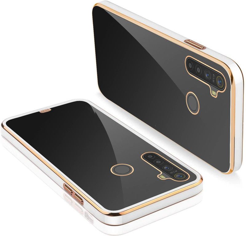 VOSKI Back Cover for Realme 5 Electroplating TPU Transparent Soft Silicon Chrome Case  (White, Flexible, Silicon, Pack of: 1)
