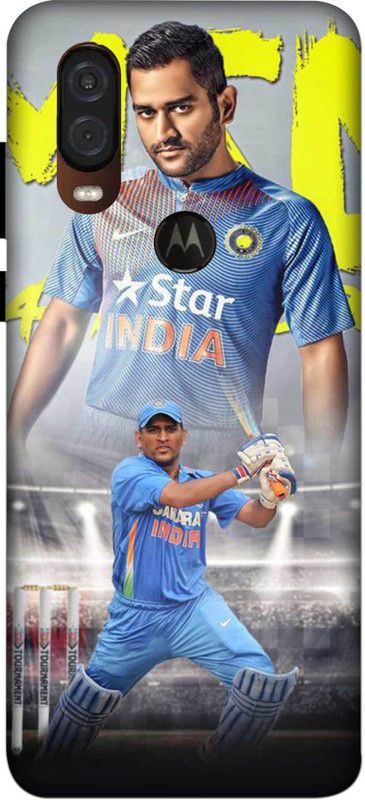 NDCOM Back Cover for Motorola One Vision Mahendra Singh Dhoni Cricket Printed  (Multicolor, Hard Case)