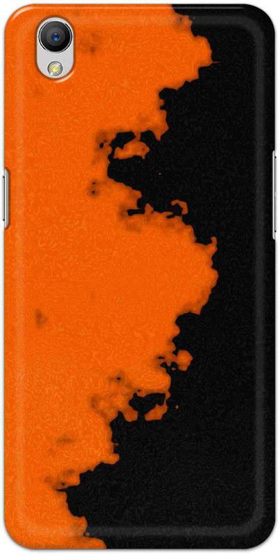 NDCOM Back Cover for OPPO A37 Orange Black Pattern Printed  (Multicolor, Hard Case, Pack of: 1)