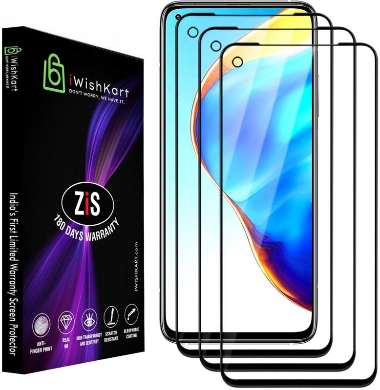 iWishKart Edge To Edge Tempered Glass for vivo Y70T, vivo Y70T 5G  (Pack of 3)