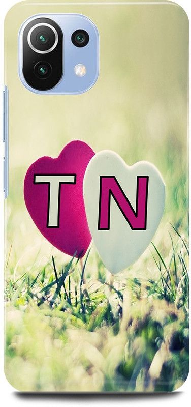 JUGGA Back Cover for Mi 11 Lite, T LOVES N NAME,T NAME, N LETTER, ALPHABET,T LOVE N NAME  (Green, Hard Case, Pack of: 1)