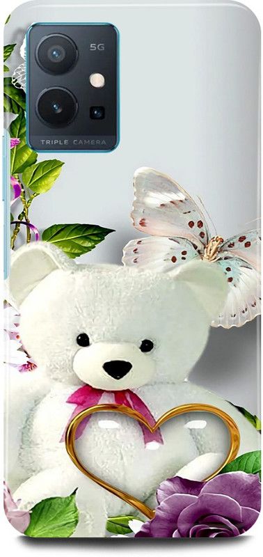 play fast Back Cover for Vivo y75 5G, V2142 TEDDY, BEER, CARTOON, DOLL, LOVE  (White, Hard Case, Pack of: 1)