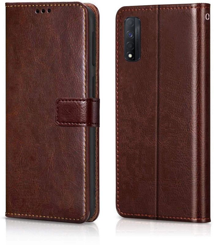 GLOVER Flip Cover for REALME NARZO 30  (Brown, Pack of: 1)