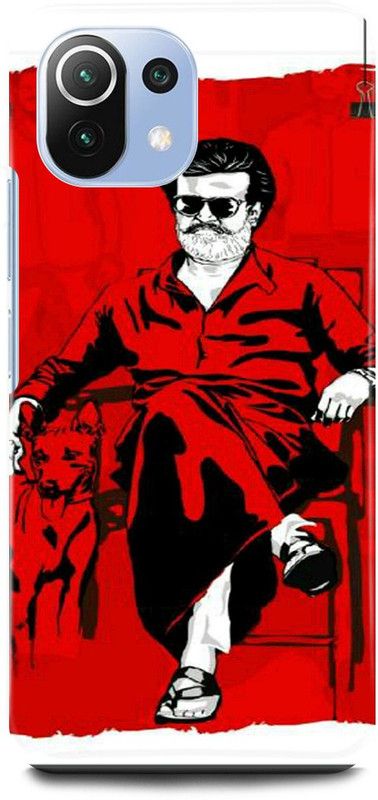 JUGGA Back Cover for Mi 11 Lite, RAJNIKANTH, SOUTH, HERO, ACTOR  (Red, Hard Case, Pack of: 1)