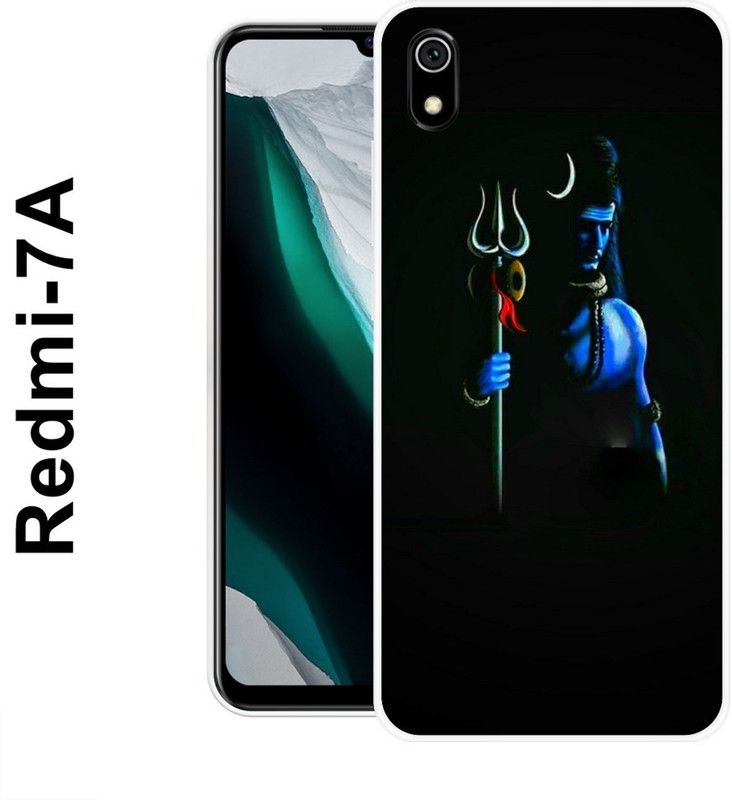 BAGRA Back Cover for Redmi 7A  (Black, Blue, Grip Case, Silicon)