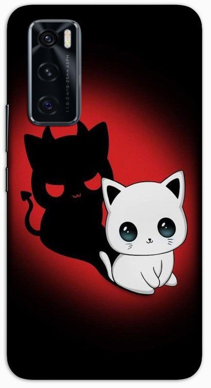 CROKIAN Back Cover for ViVO V20 SE Cat Back Cover  (Multicolor, Hard Case, Pack of: 1)