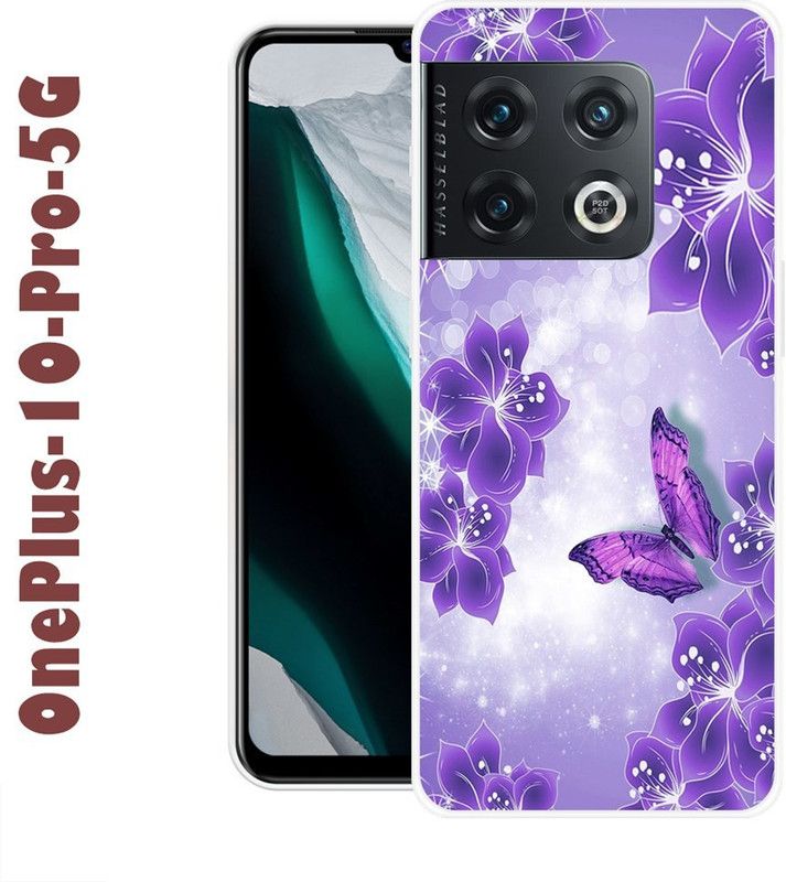 CellWorld Back Cover for Oneplus 10 Pro 5G  (Purple, White, Grip Case, Silicon)