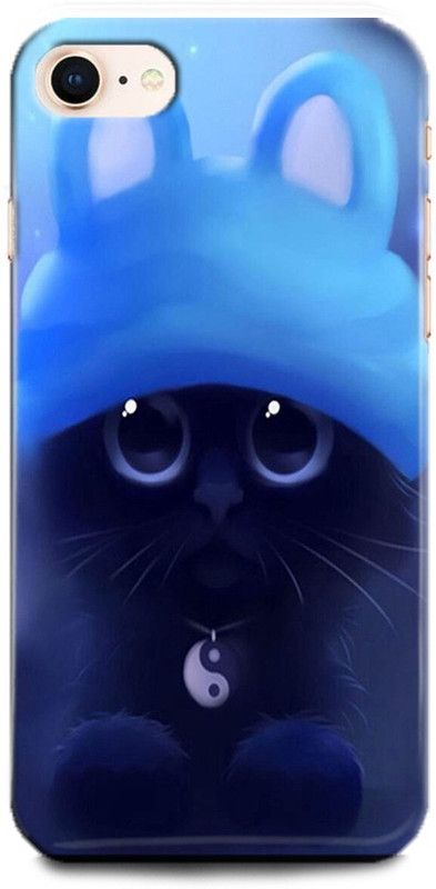 INDICRAFT Back Cover for Apple iPhone 8 CAT, CUTE CATE, LITTILE, BLACK CAT  (Multicolor, Hard Case, Pack of: 1)