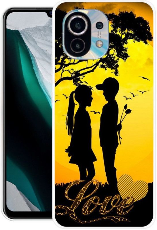 BLUEBUG Back Cover for Mi 11 Lite, Mi 11 Lite 5G  (Black, Yellow, Grip Case, Silicon, Pack of: 1)