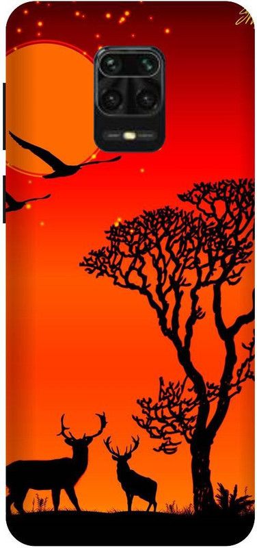 UMPRINT Back Cover for Redmi Note 9 Pro  (Orange, Black, Hard Case, Pack of: 1)
