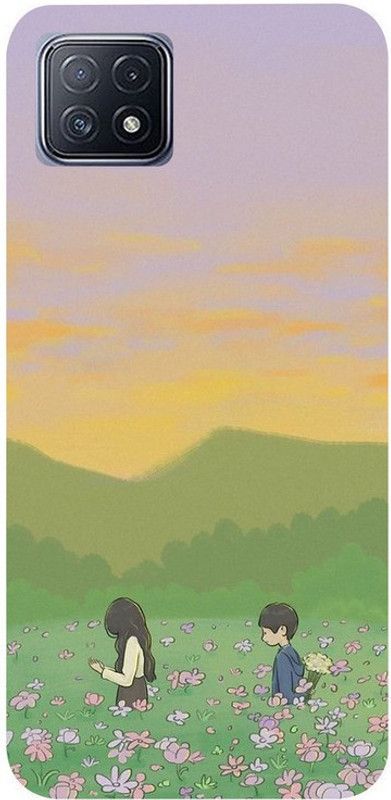 Skyhawk Back Cover for Sky Hawk Back Cover For Oppo A73 (5G) Painting Of Boy And Girl  (Multicolor, Waterproof, Silicon, Pack of: 1)