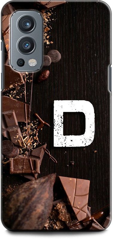 KEYCENT Back Cover for OnePlus Nord 2 D, D LETTER, D NAME, CHOCOLATE , BROWN, ALPHABET  (Multicolor, Shock Proof, Pack of: 1)