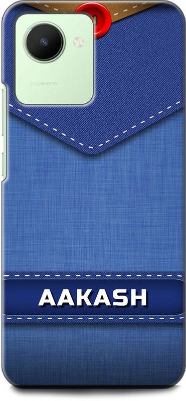 WallCraft Back Cover for Realme C30s, RMX3690 AAKASH NAME, A, LETTER, BLUE, JEANS, ALPHABET, DESIGN  (Multicolor, Dual Protection, Pack of: 1)