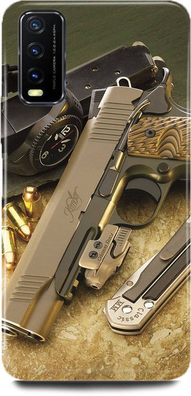 FUGGA Back Cover for Vivo Y20i, V2027, GUN, PISTOL, PUBG, FREE, FIRE, GUN  (Multicolor, Hard Case, Pack of: 1)