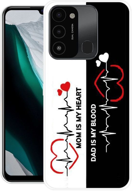 Khadoliya Back Cover for Tecno Spark 8C  (Black, White, Grip Case, Silicon)
